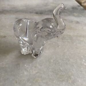 Lenox Full Lead Crystal Elephant Trunk Up Clear Figurine Czech Republic